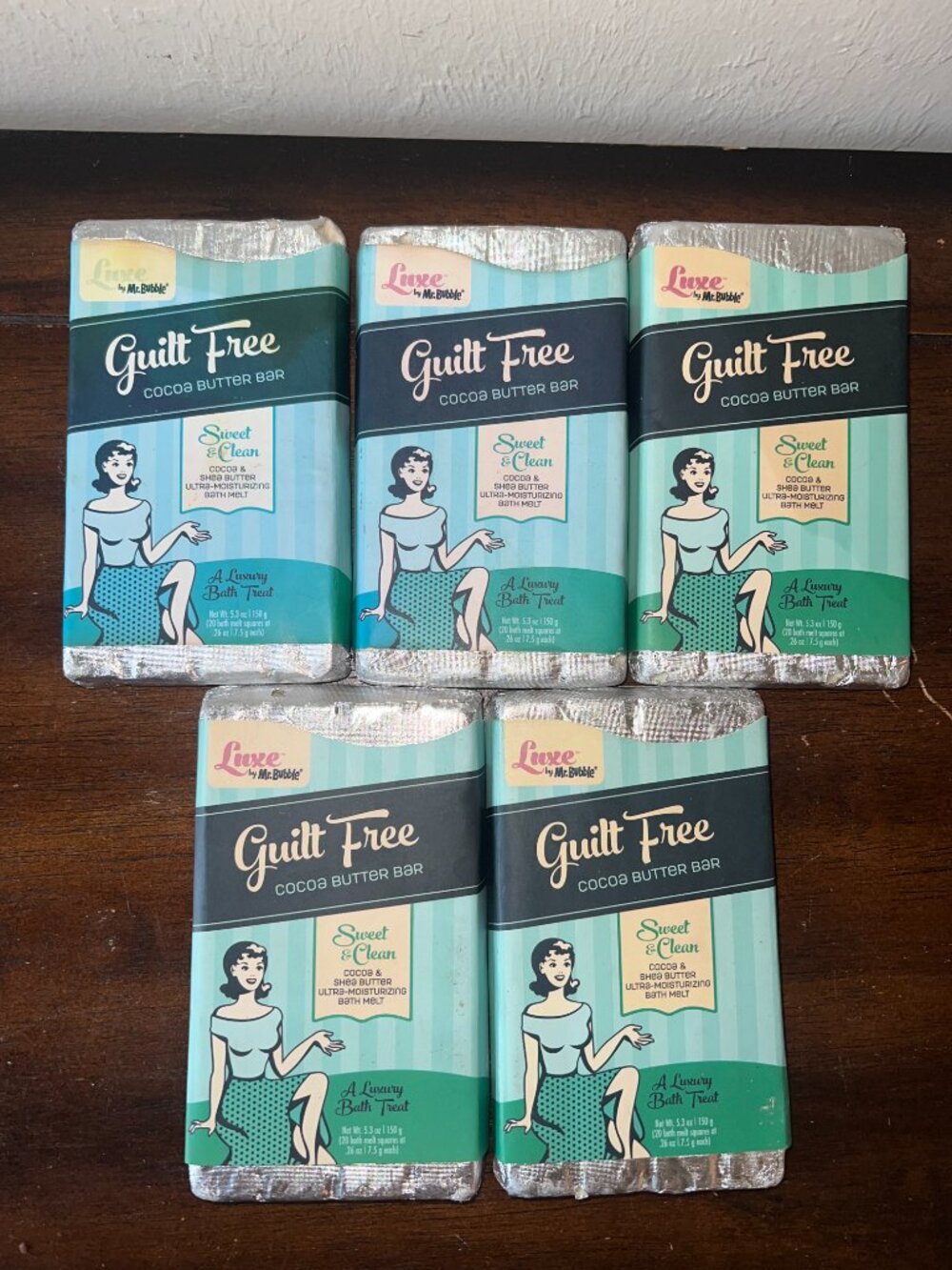 Luxe Mr. Bubble Guilt Free Cocoa Butter Bar Sweet & Clean Bath Treat - Lot of 5